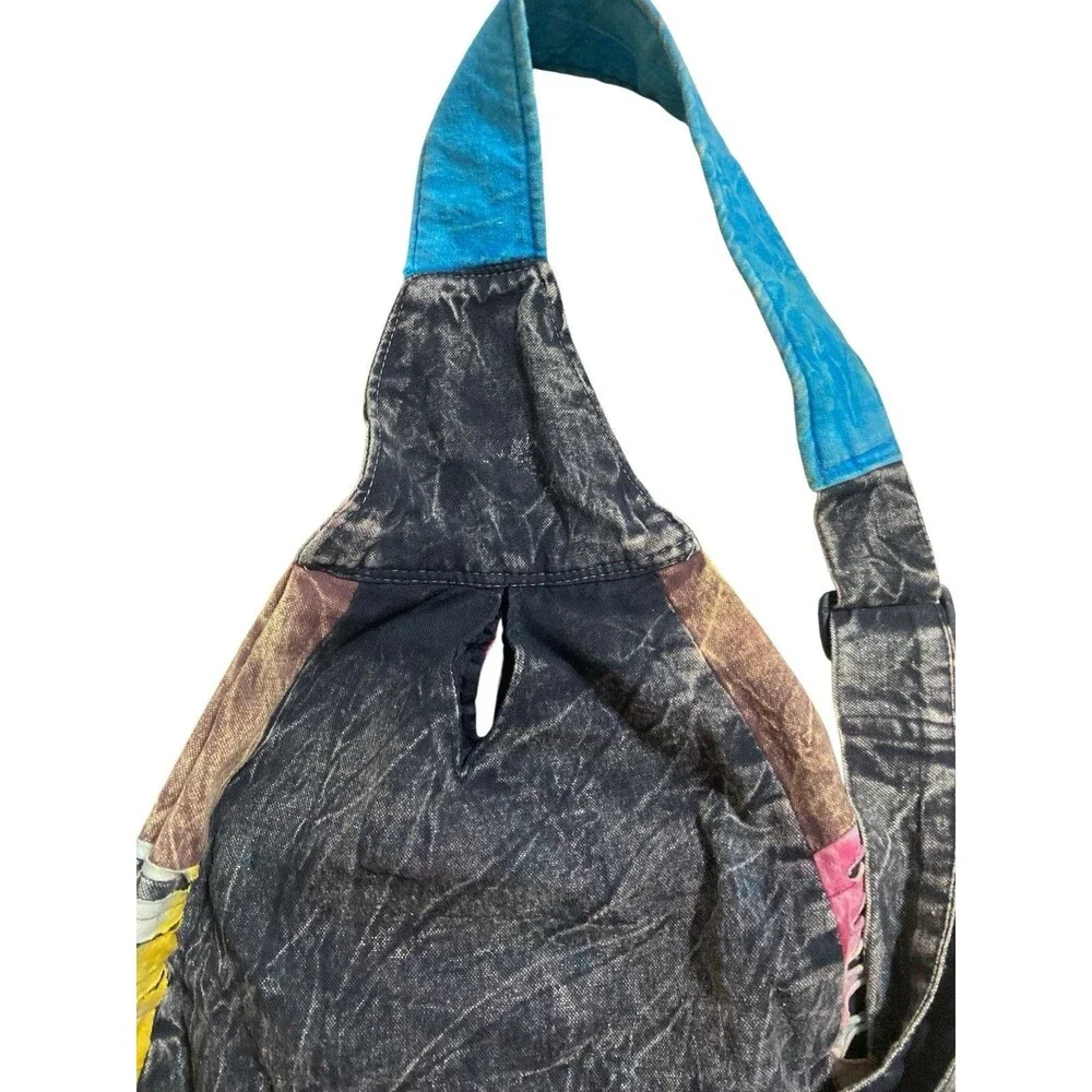 Rising International Boho Sling Backpack Bag Patchwork Peace Sign Hippie Fe boho